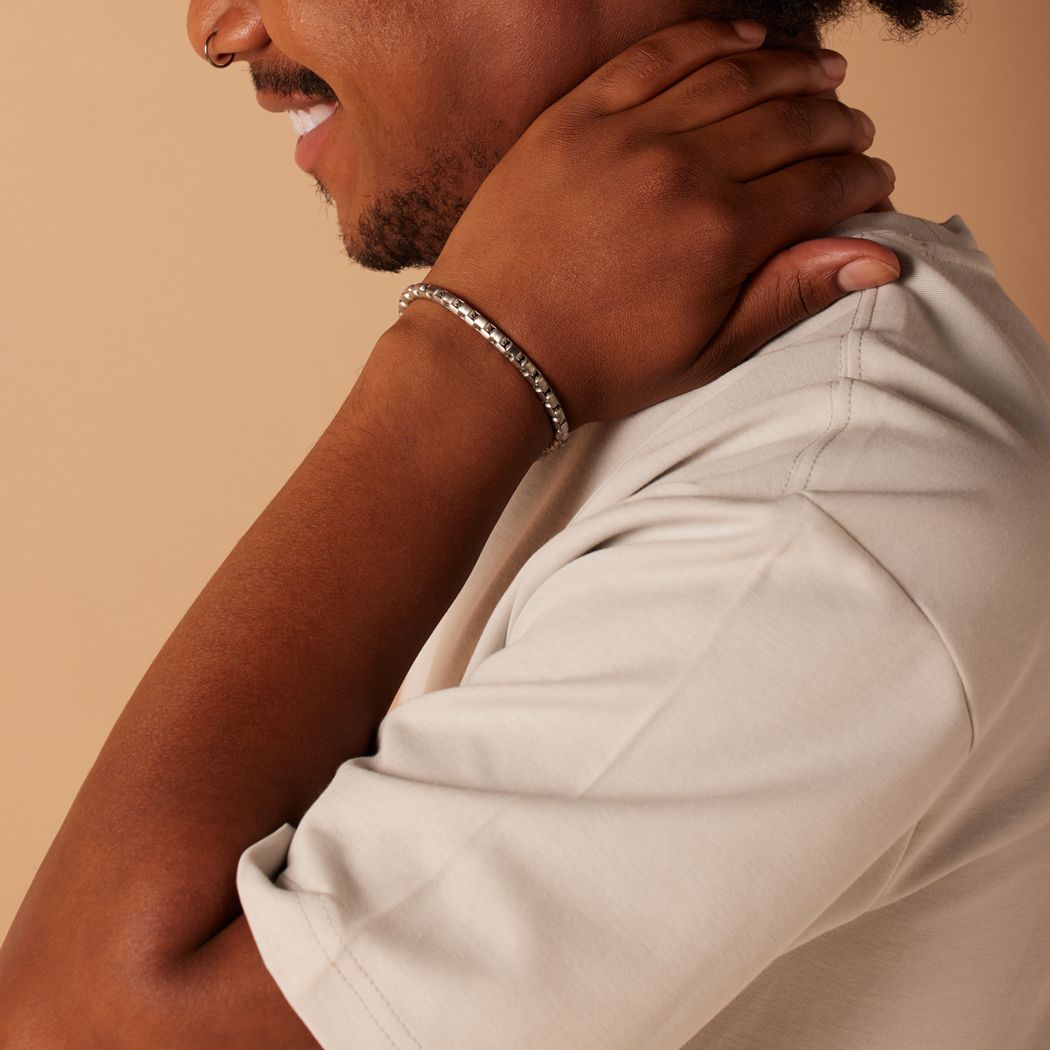 Stainless steel herenarmband fantasie mat