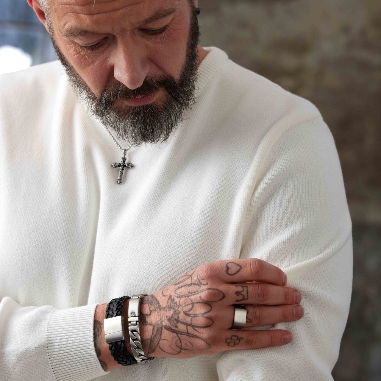 Stalen herenarmband gourmet mat