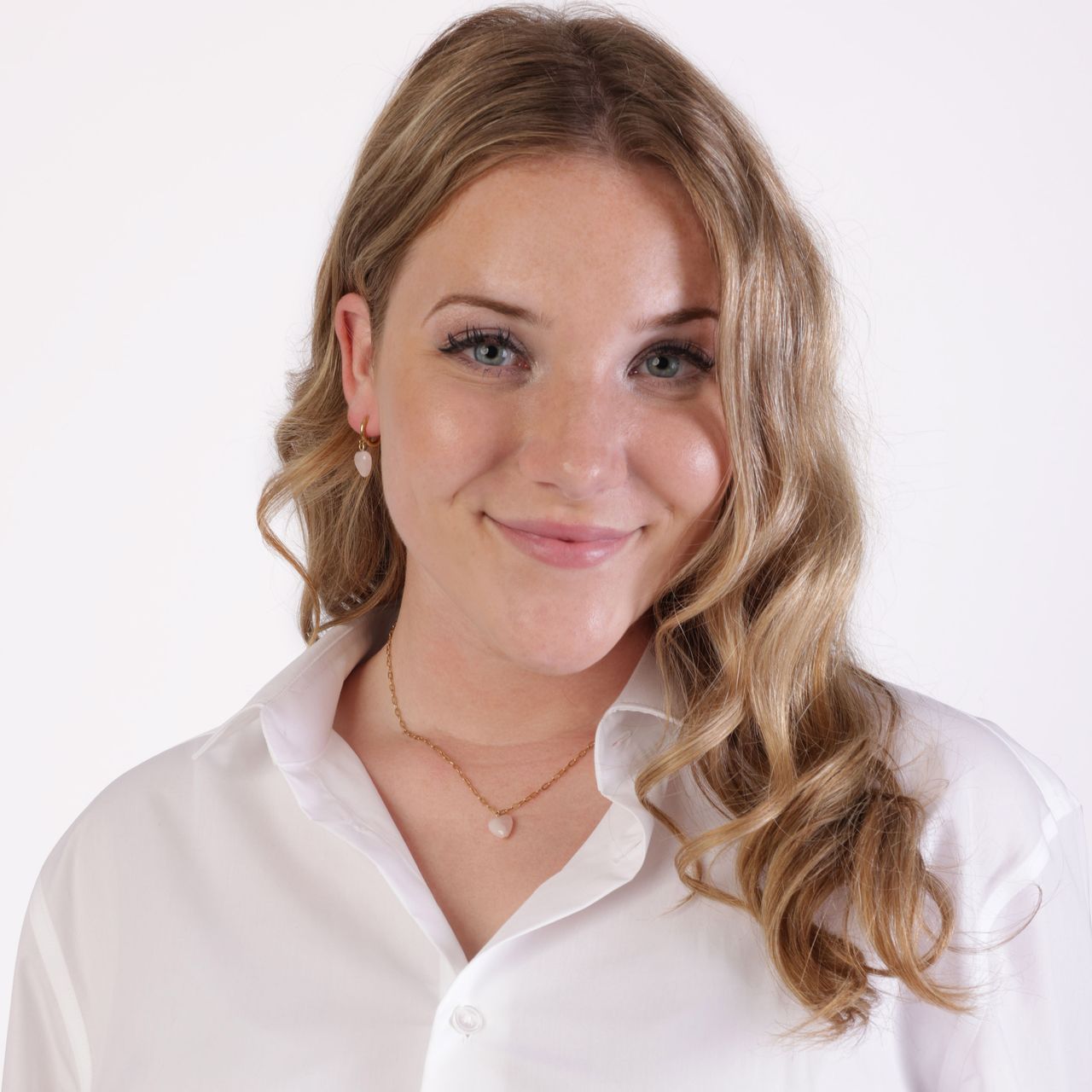 LuLu Jewels stalen goldplated oorringen met hartje rozenkwarts voor dames