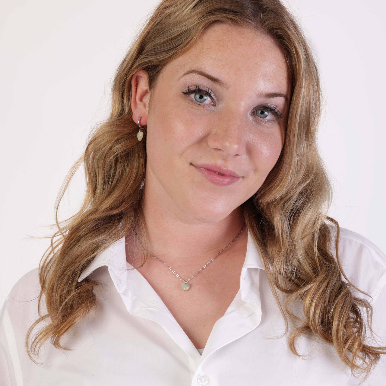 Stainless steel oorbellen met hartje aventurijn