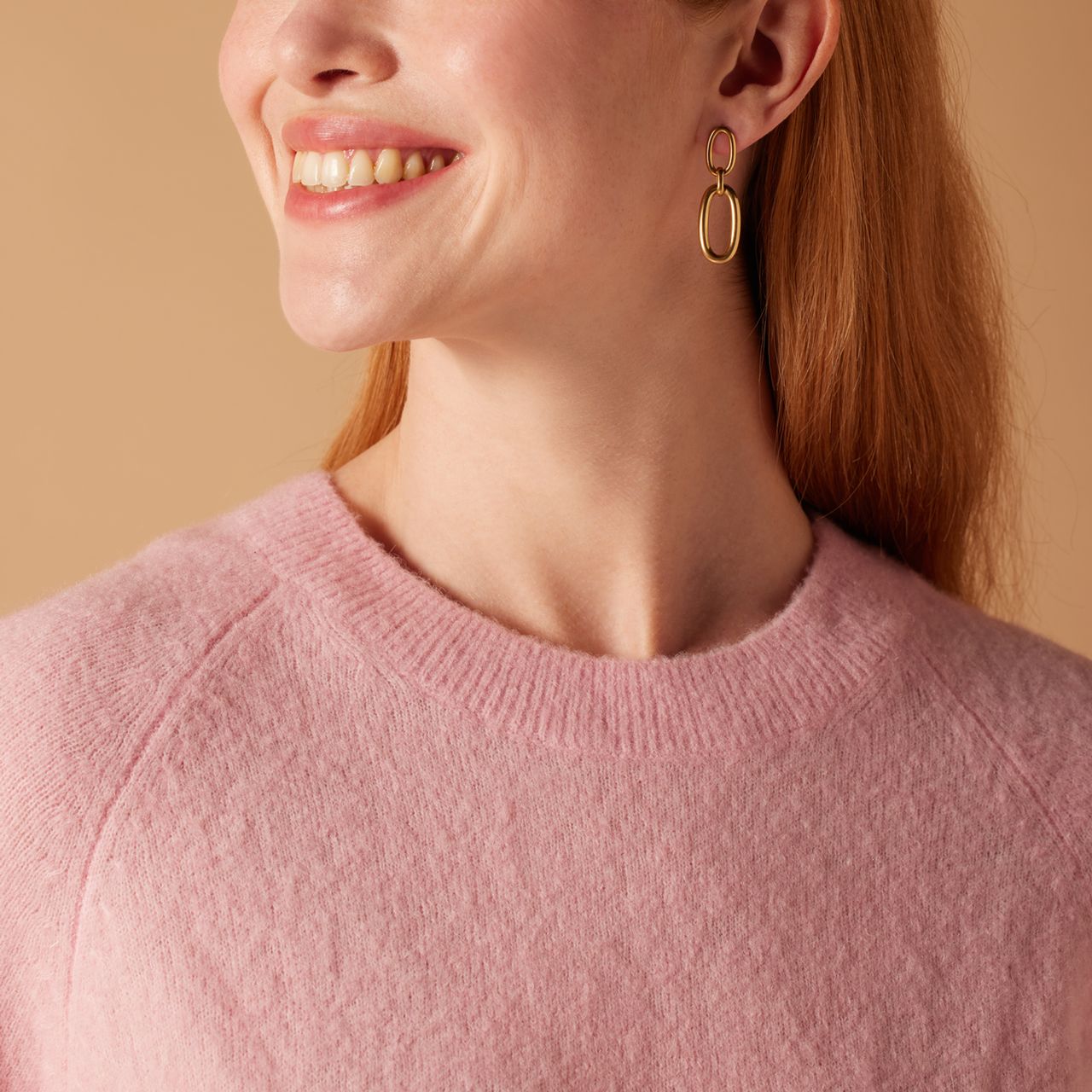 Stainless steel goldplated oorhangers voor dames