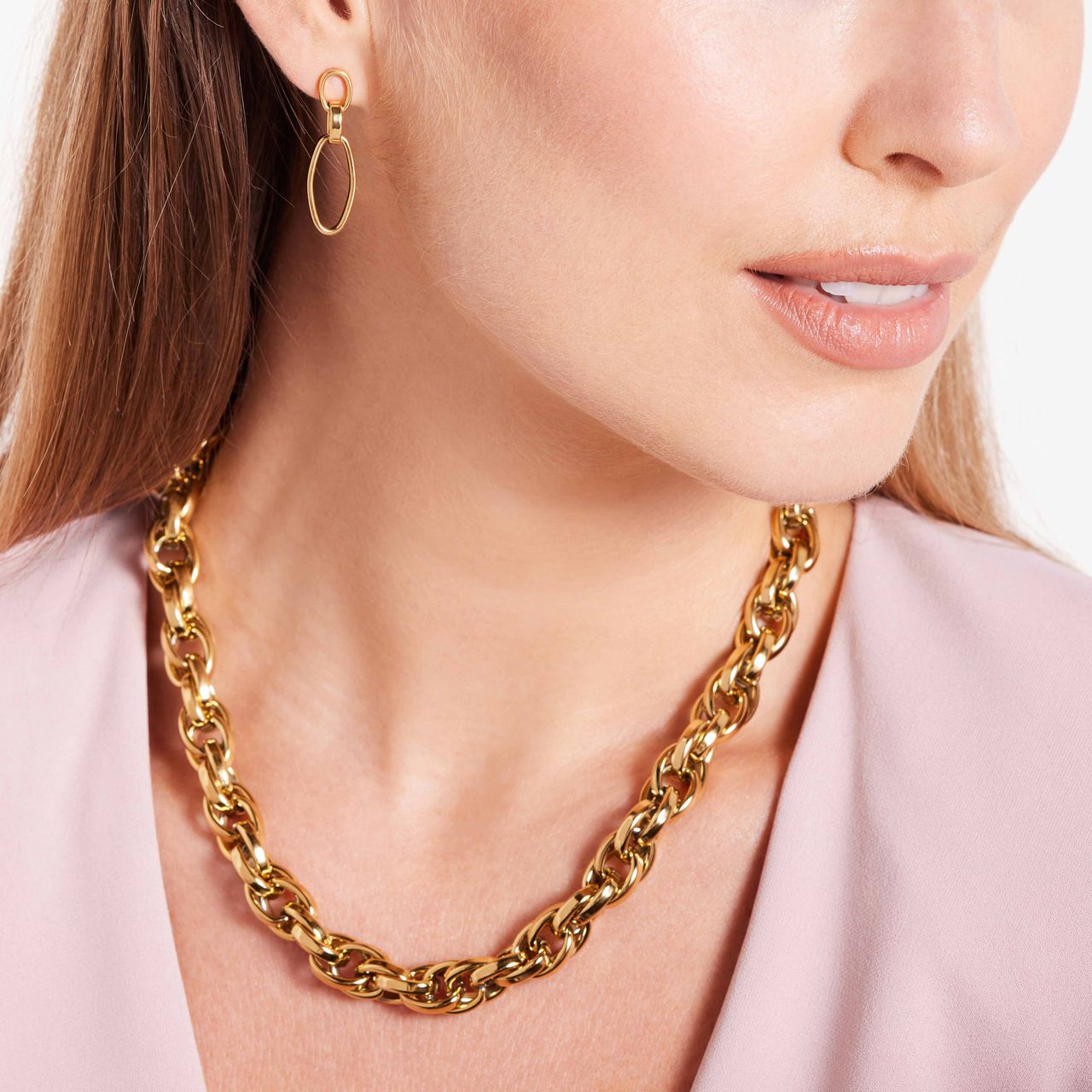 Camille gerecycled stainless steel 18 karaat goldplated oorhangers voor dames
