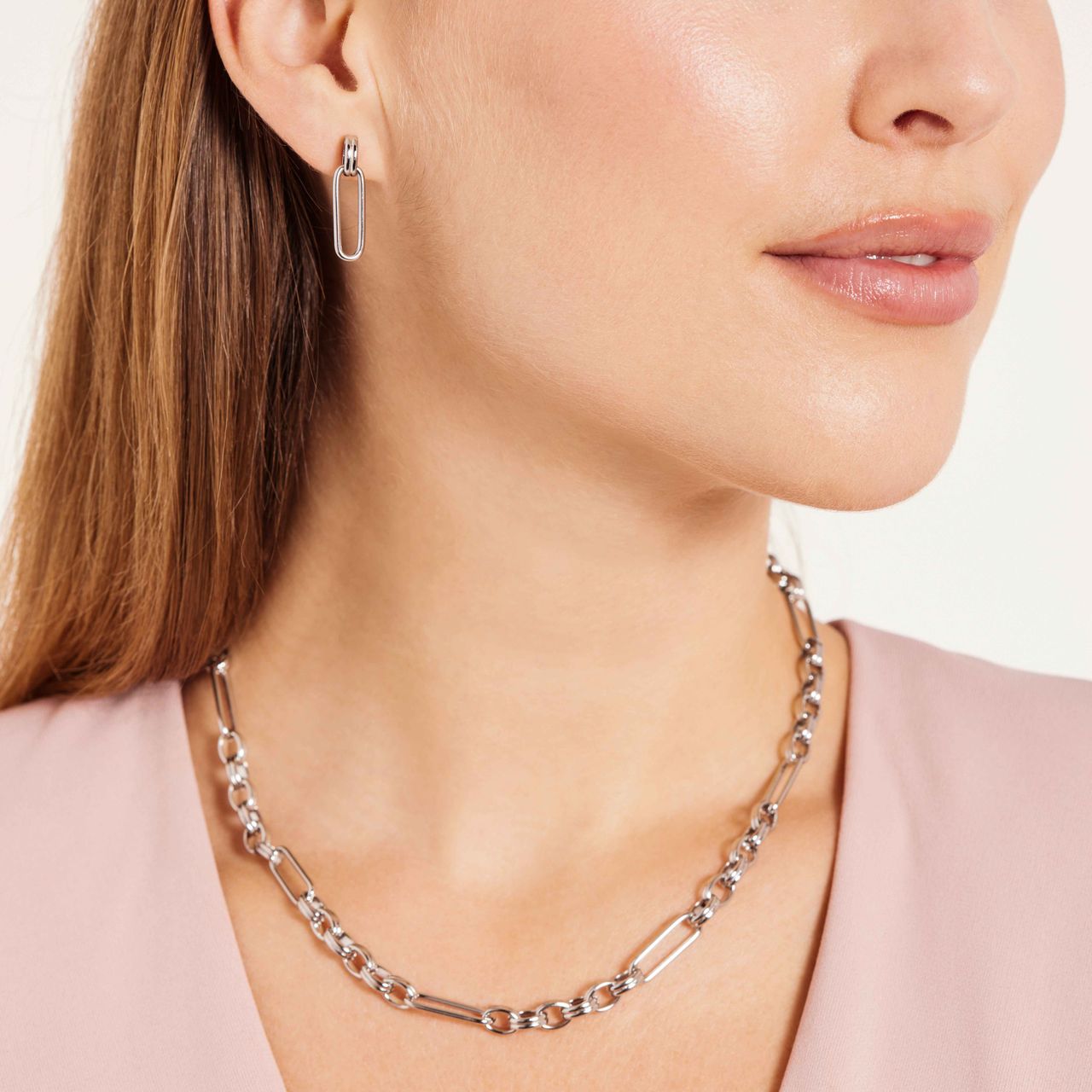 Camille gerecycled stainless steel oorhangers voor dames