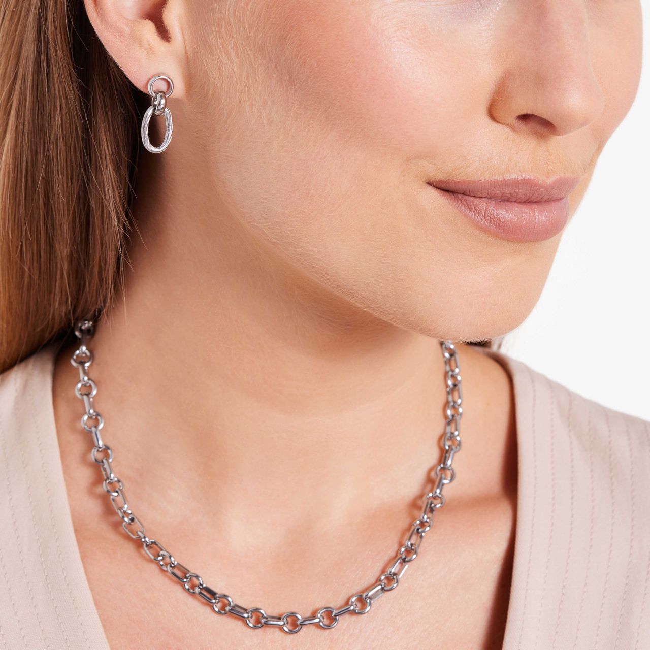 Camille gerecycled stainless steel oorhangers voor dames