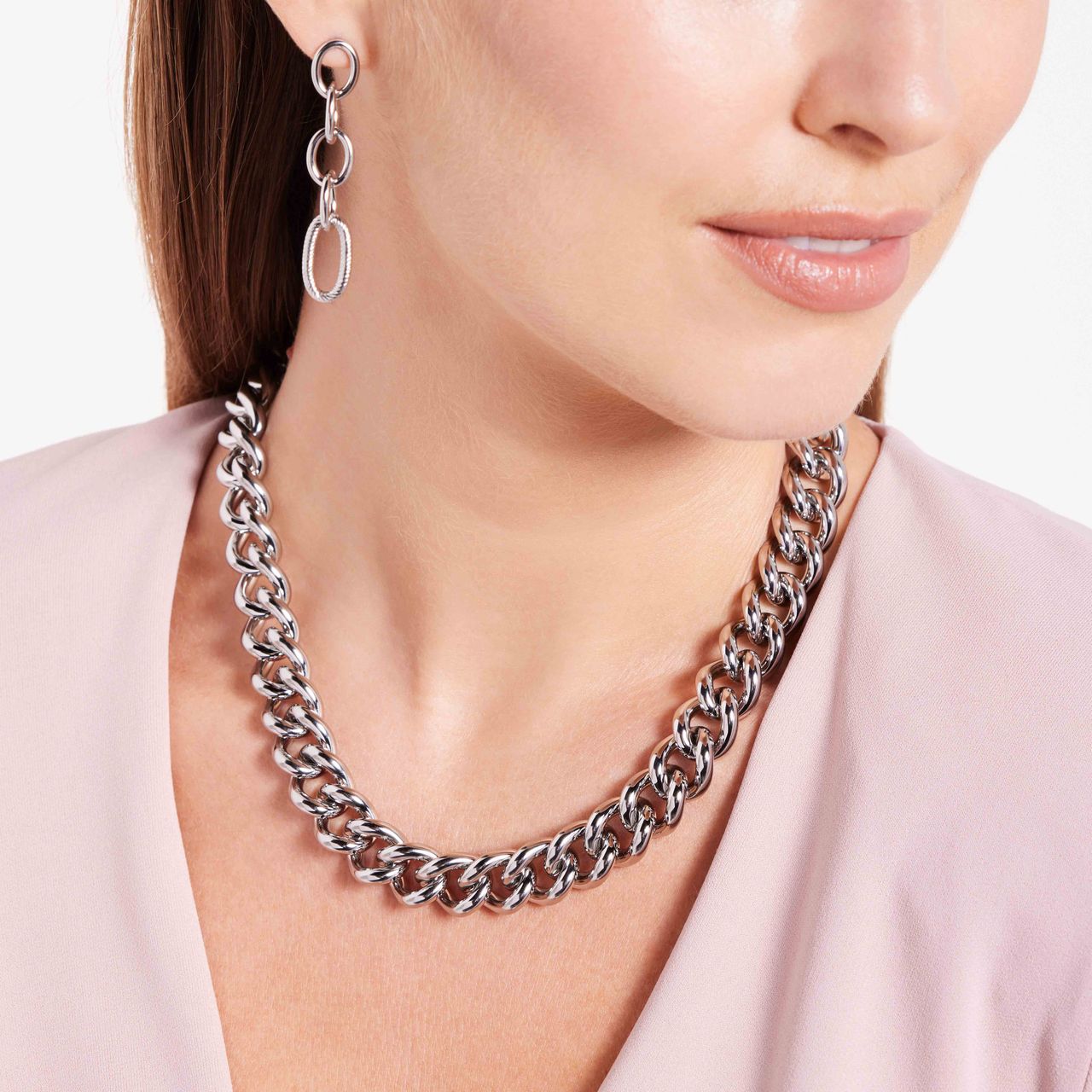 Gerecycleerd stainless steel ketting laetitia