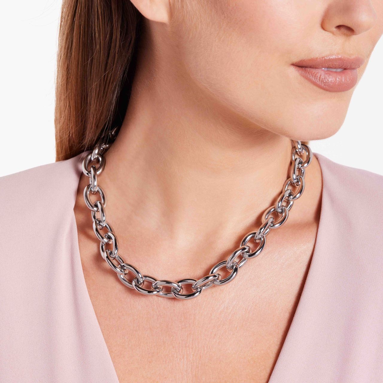 Gerecycleerd stainless steel ketting melina