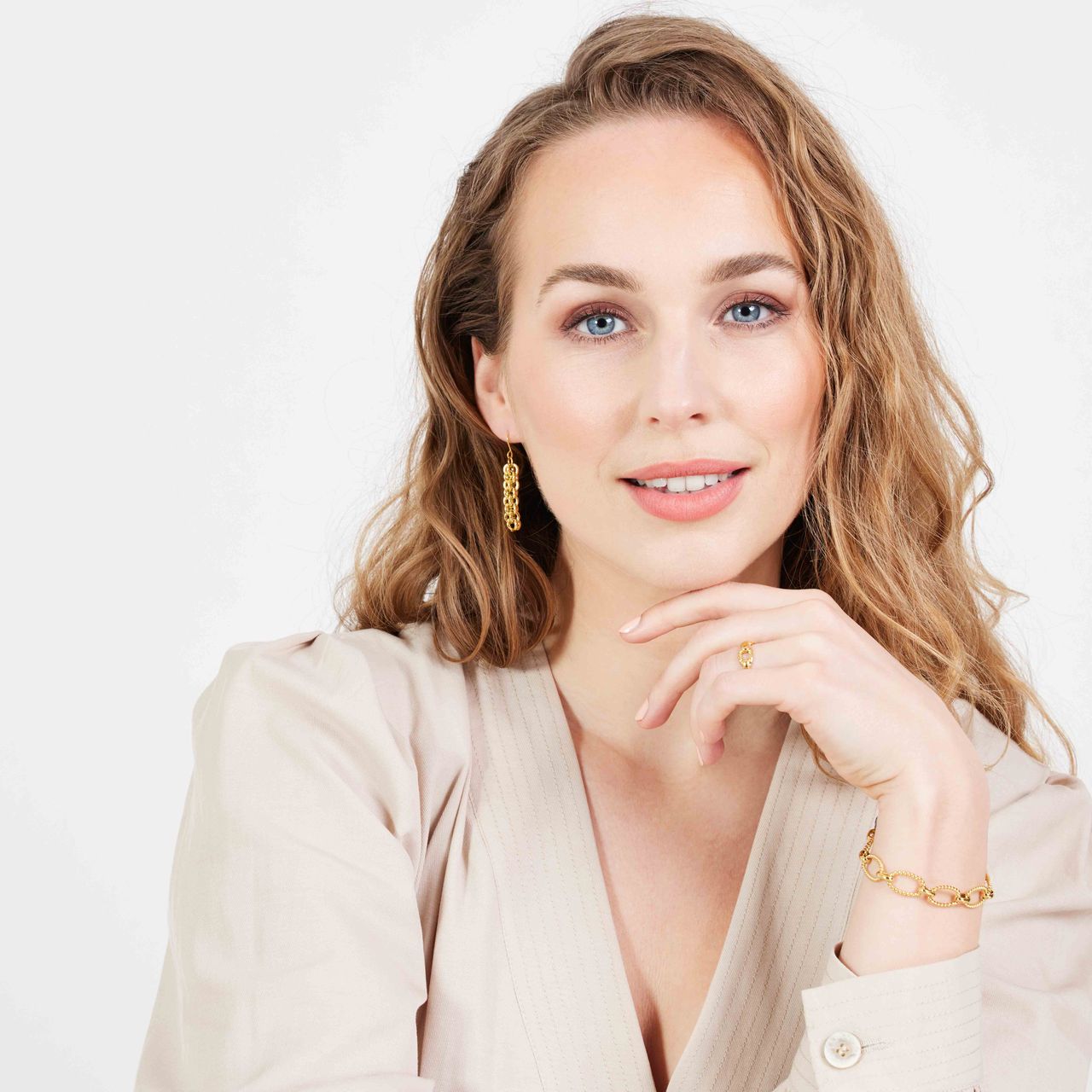 Stainless steel 18 karaat goldplated ring Iva