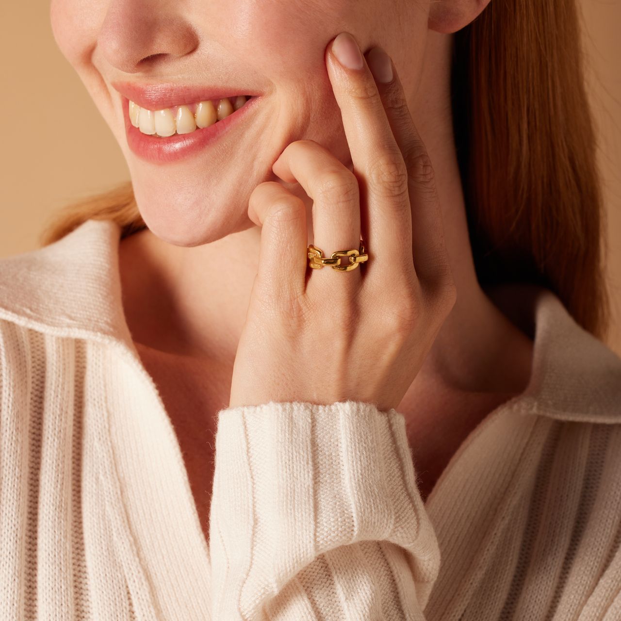Ring, Edelstahl, vergoldet (750 Gold), Blaise