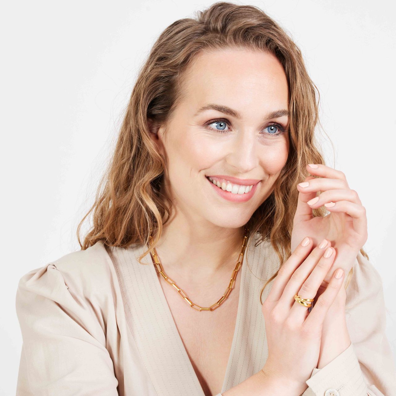 Stalen goldplated ketting voor dames