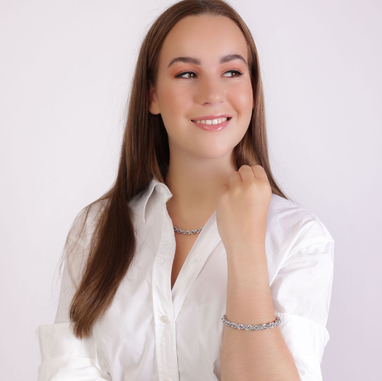 Kordelarmband, 925 Silber