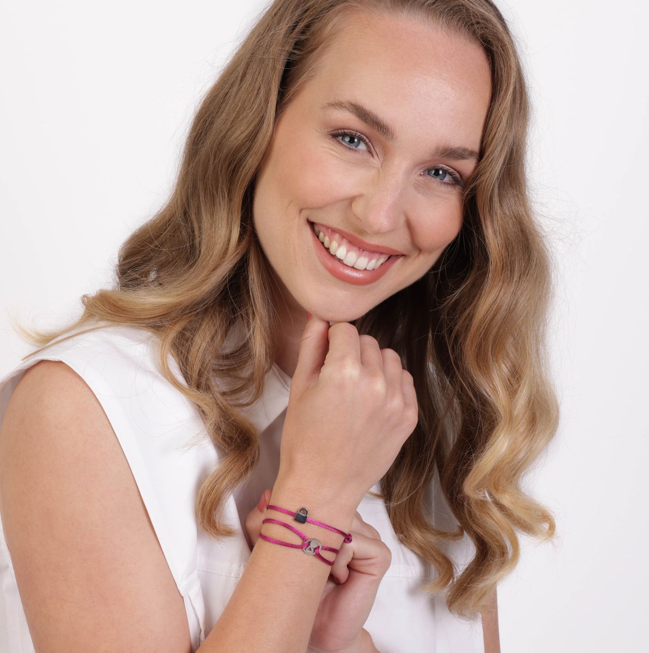 Stainless steel satijnen koordarmband slotje