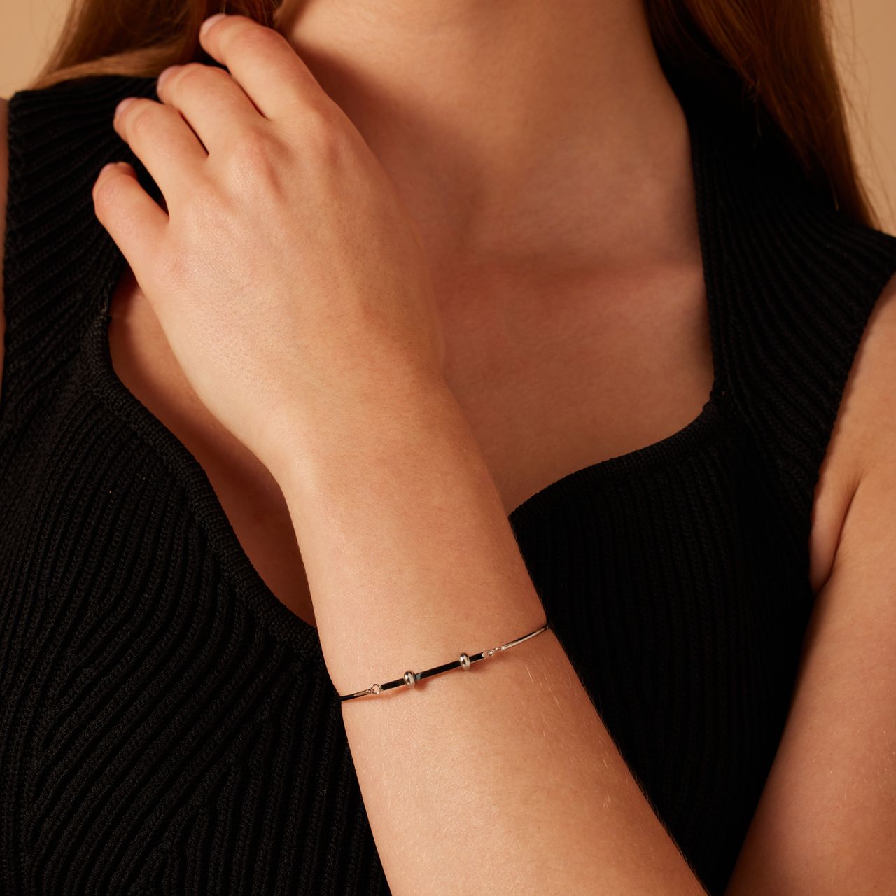 Gerecycleerd stainless steel armband bangle voor bedels