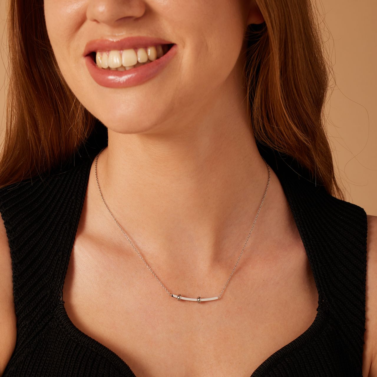 Gerecycled stalen ketting bar voor charms voor dames