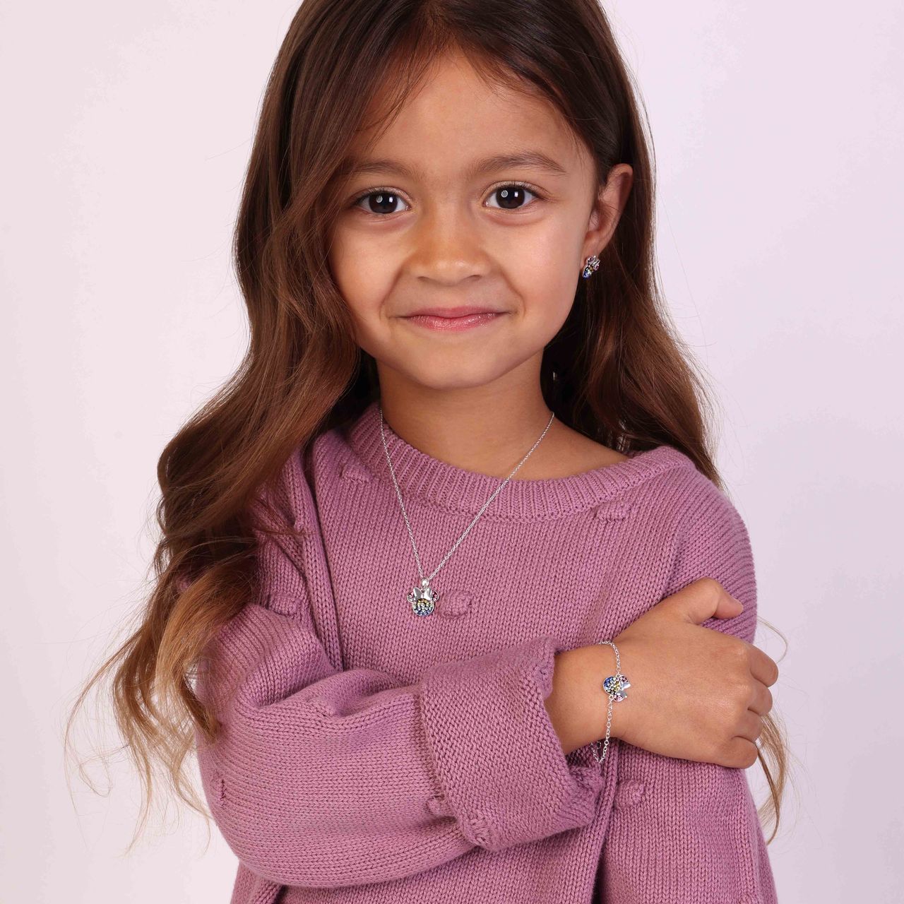 Zilveren Disney Minnie armband kristal