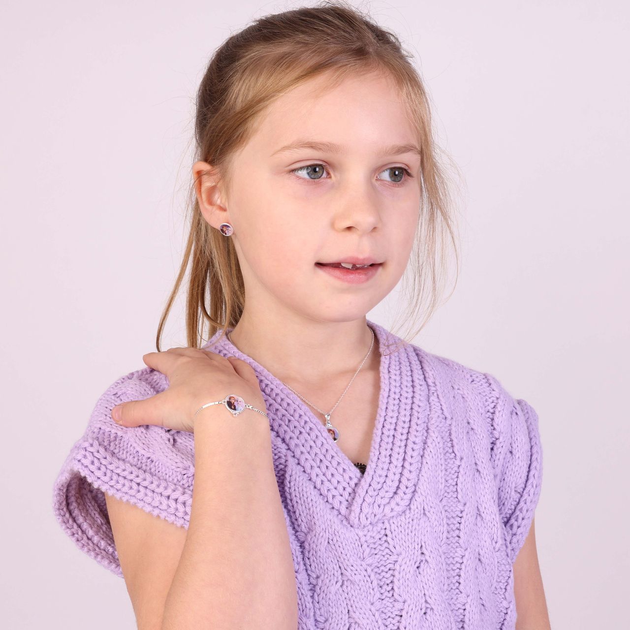 Zilveren Disney Frozen ketting kristal
