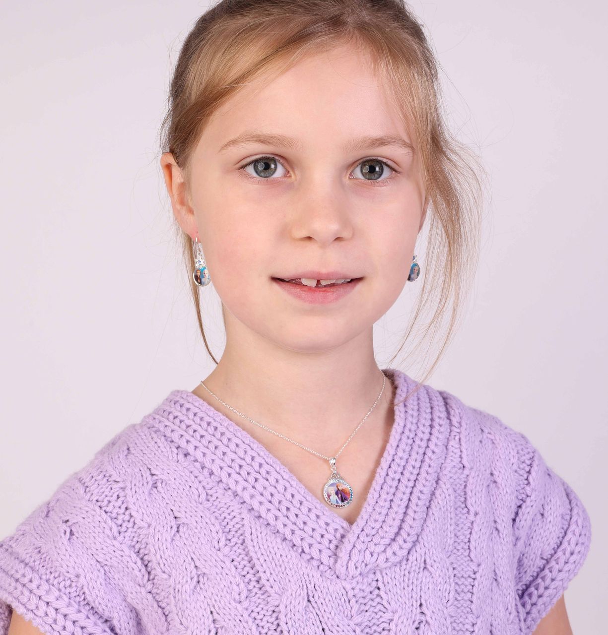 Zilveren Disney Frozen ketting kristal