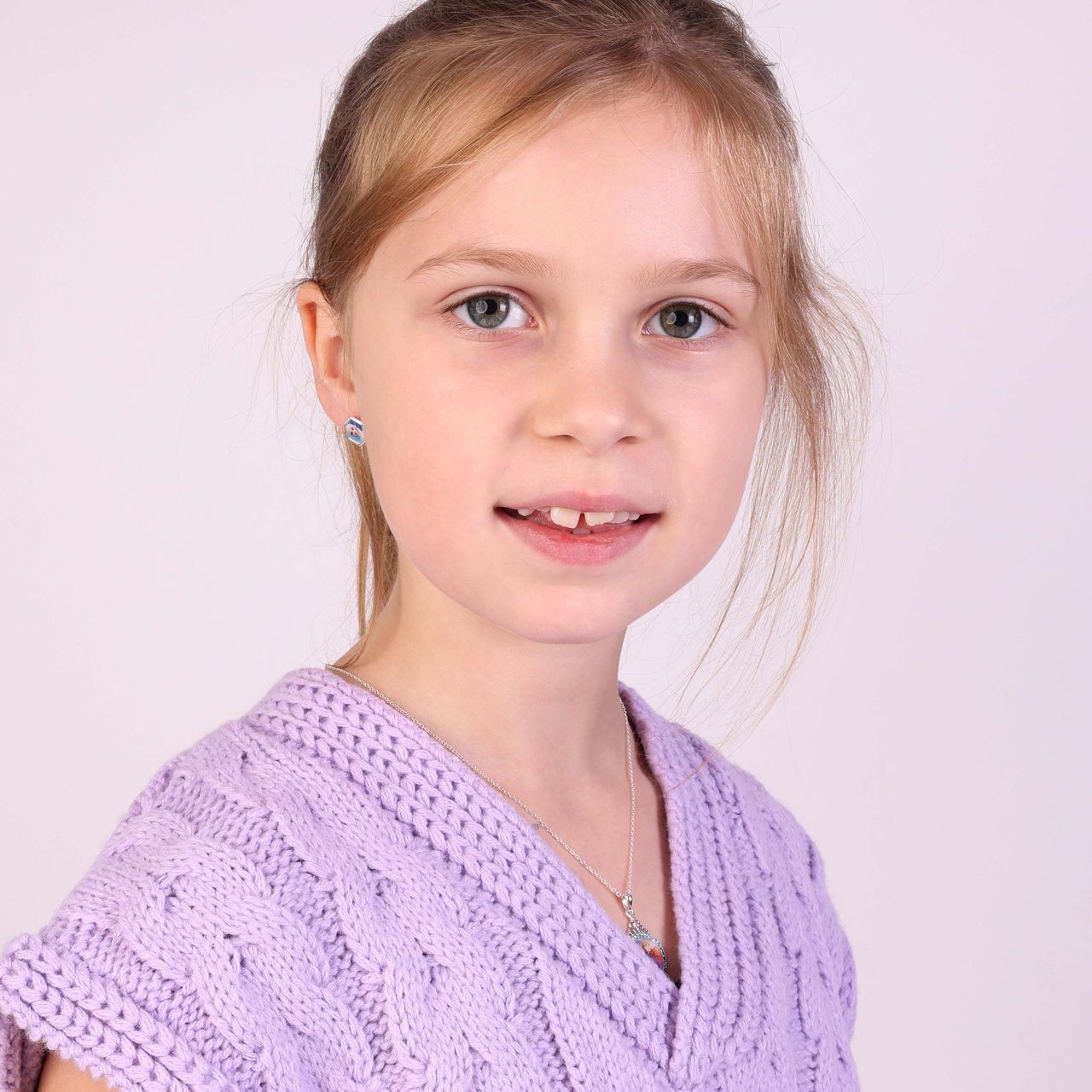 Zilveren Disney Frozen hexagon oorbellen