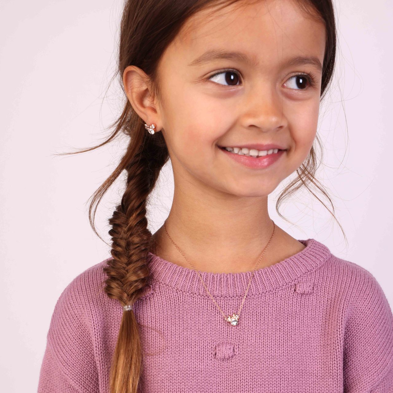 Disney zilveren roséplated kinderketting met hanger voor Minnie Mouse met kristal