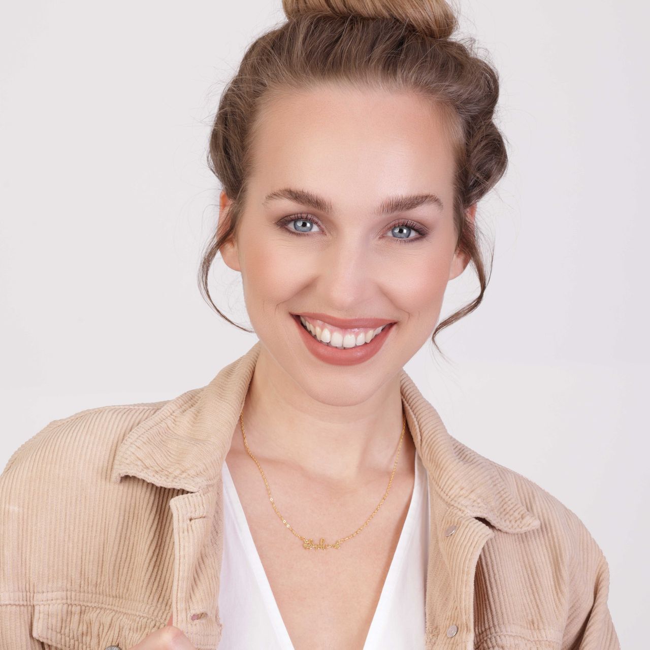 Zilveren goldplated naamketting voor dames