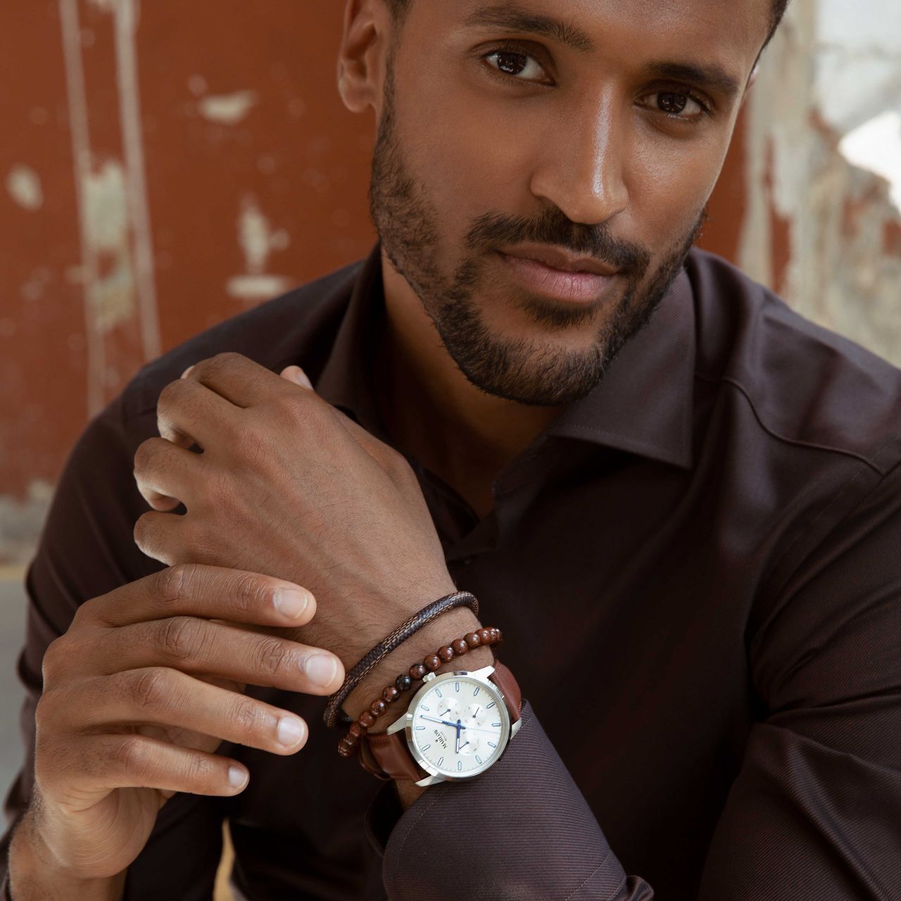 Marlow Miller Chronograf Armbanduhr mit Lederarmband