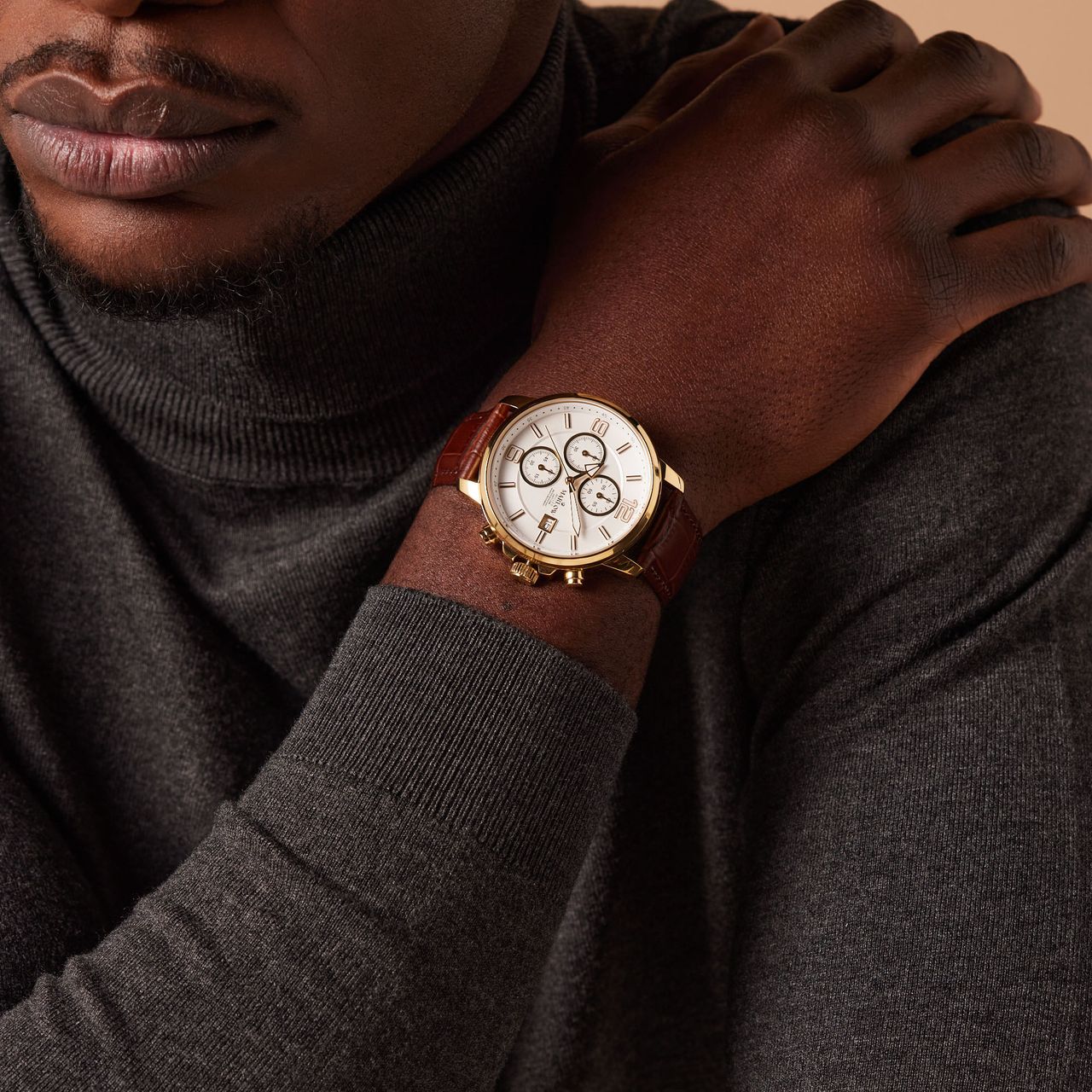 Marlow Miller Chronograf Armbanduhr mit Lederarmband
