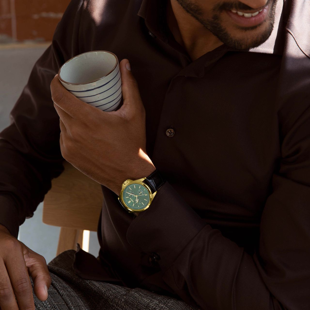 Marlow Miller chronograaf horloge met leren band
