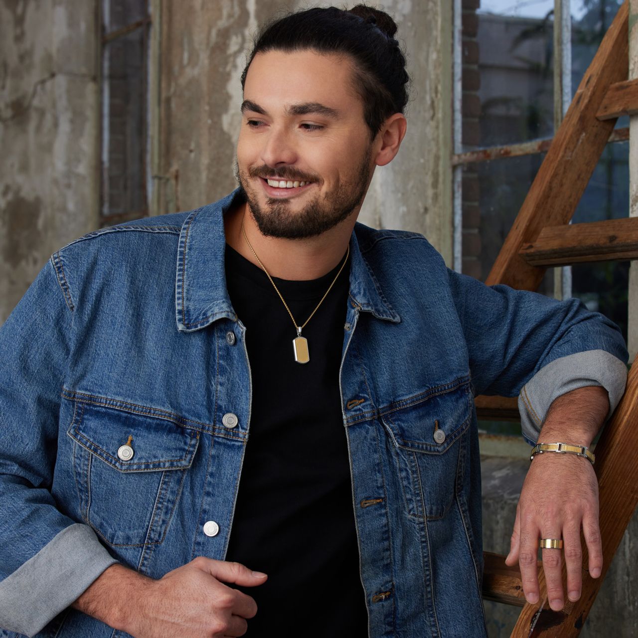 Gerecycleerd stalen goldplated heren oorringen 5mm