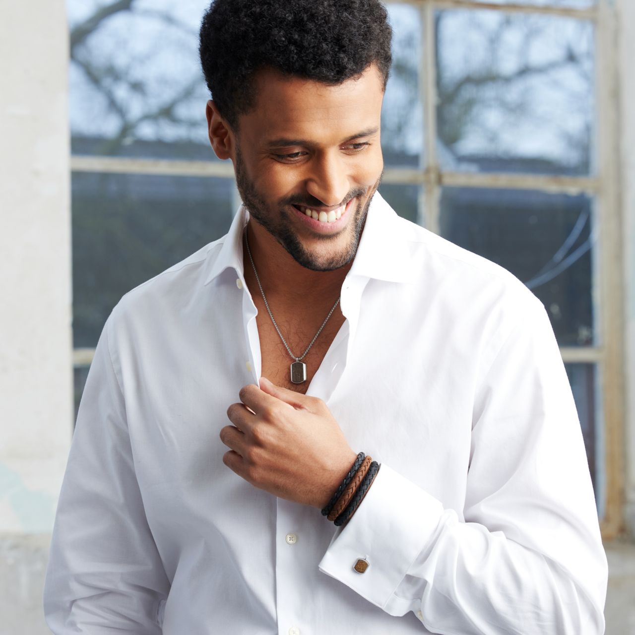 Gerecycleerd stalen manchetknopen bronzonite