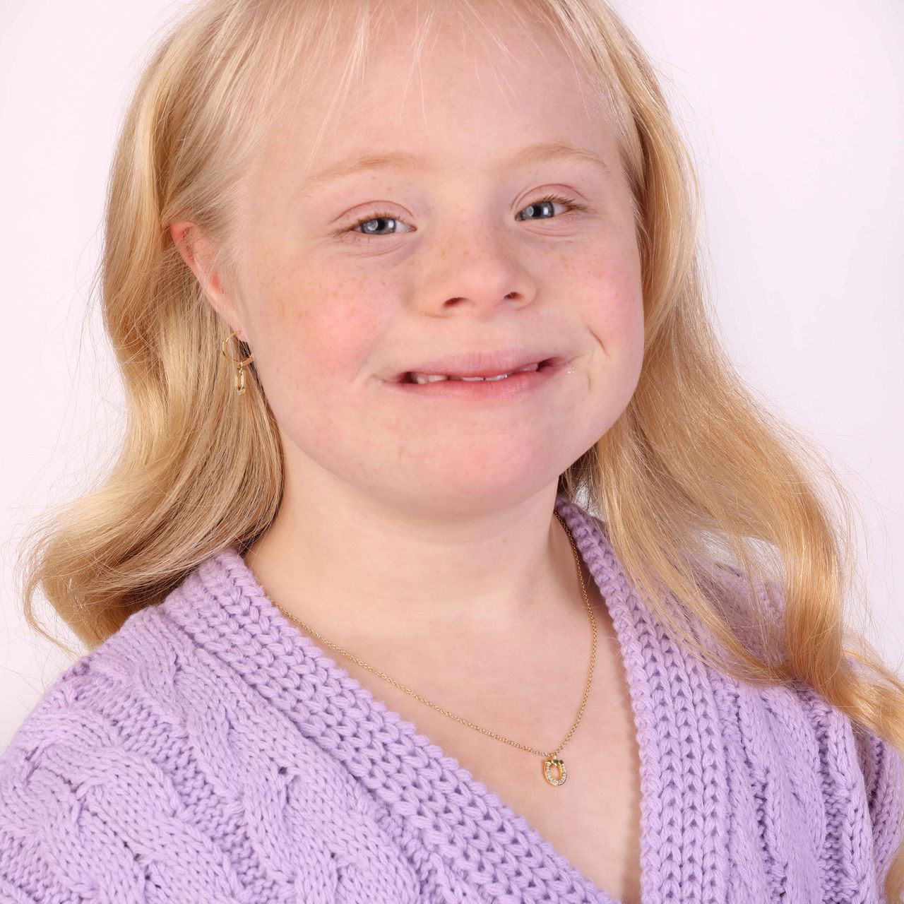 Zilveren goldplated kinderketting met hanger hoefijzer