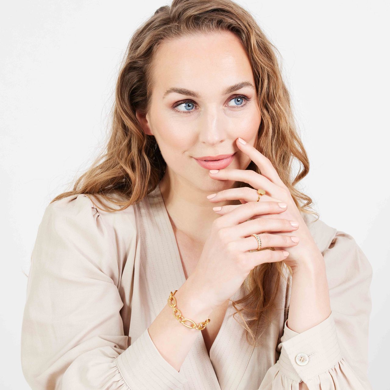 Zilveren goldplated ring voor dames