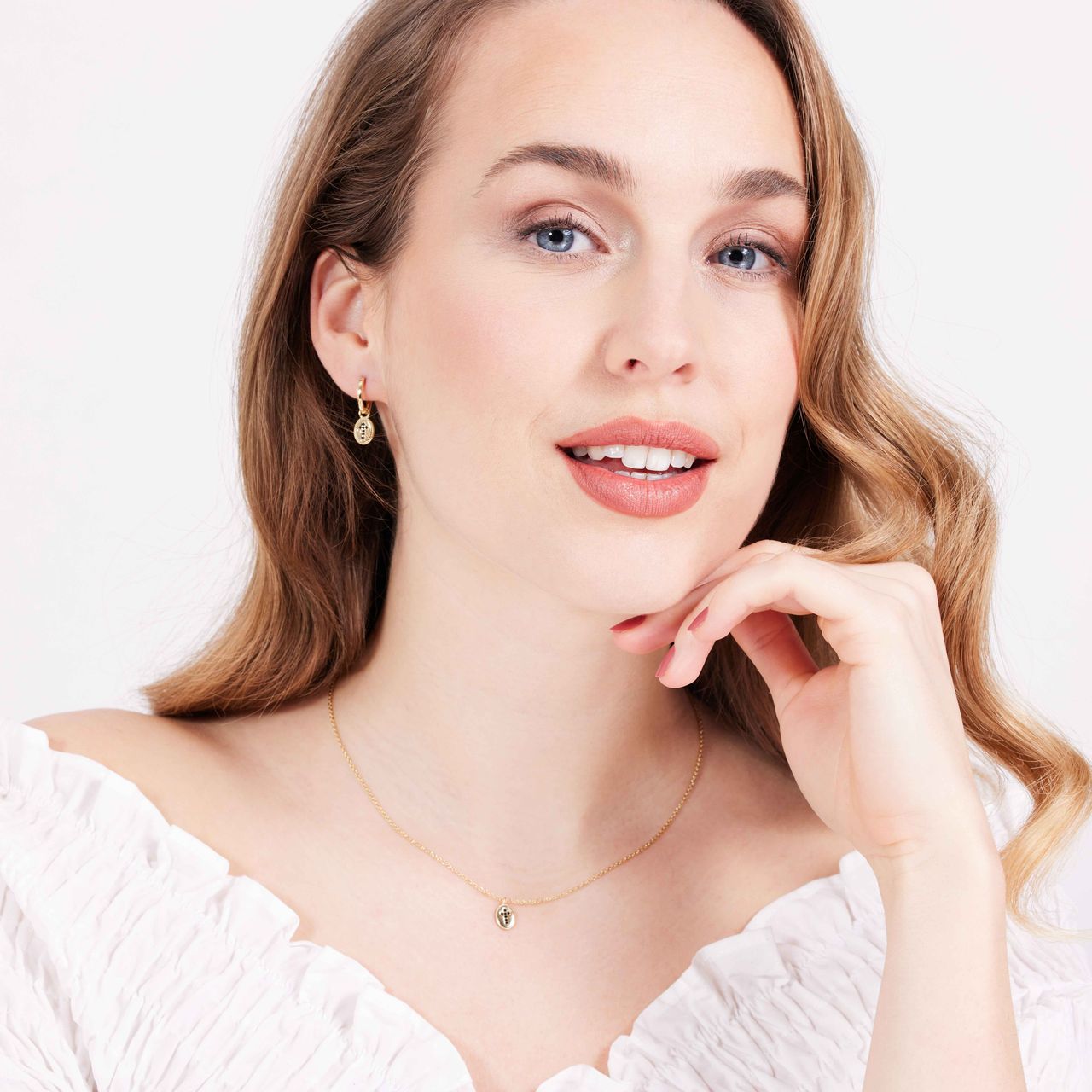Zilveren goldplated ketting met hanger kruis voor dames