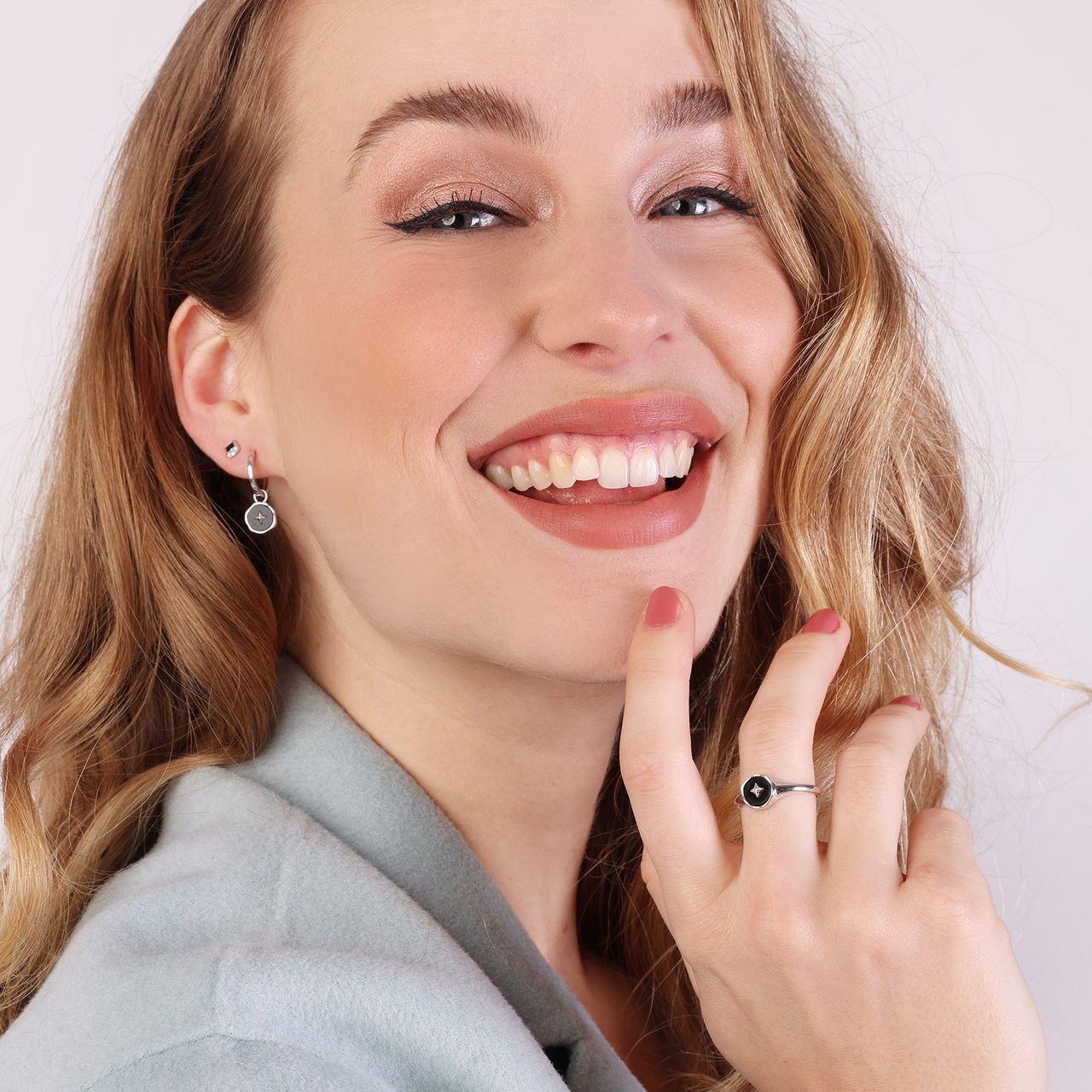 Ring, 925 Silber, schwarzer Achat