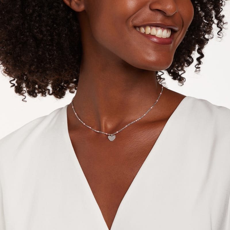 Stalen ketting met hanger hart