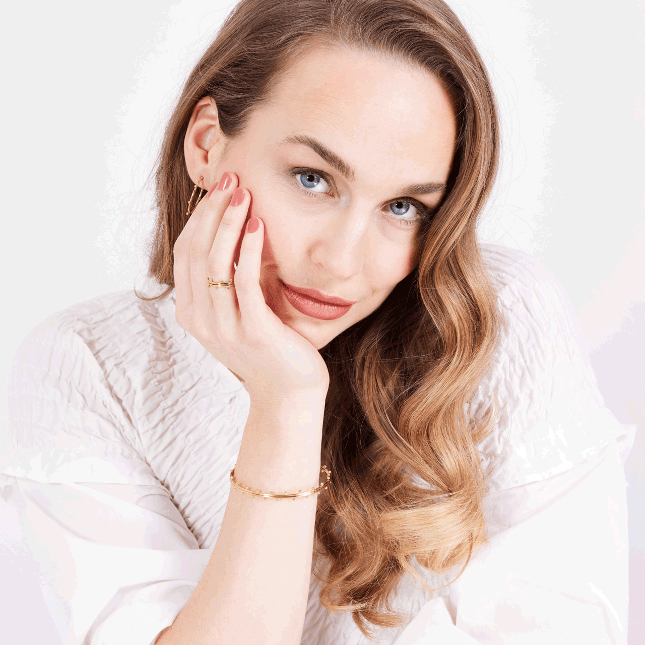 Stainless steel goldplated ring voor dames