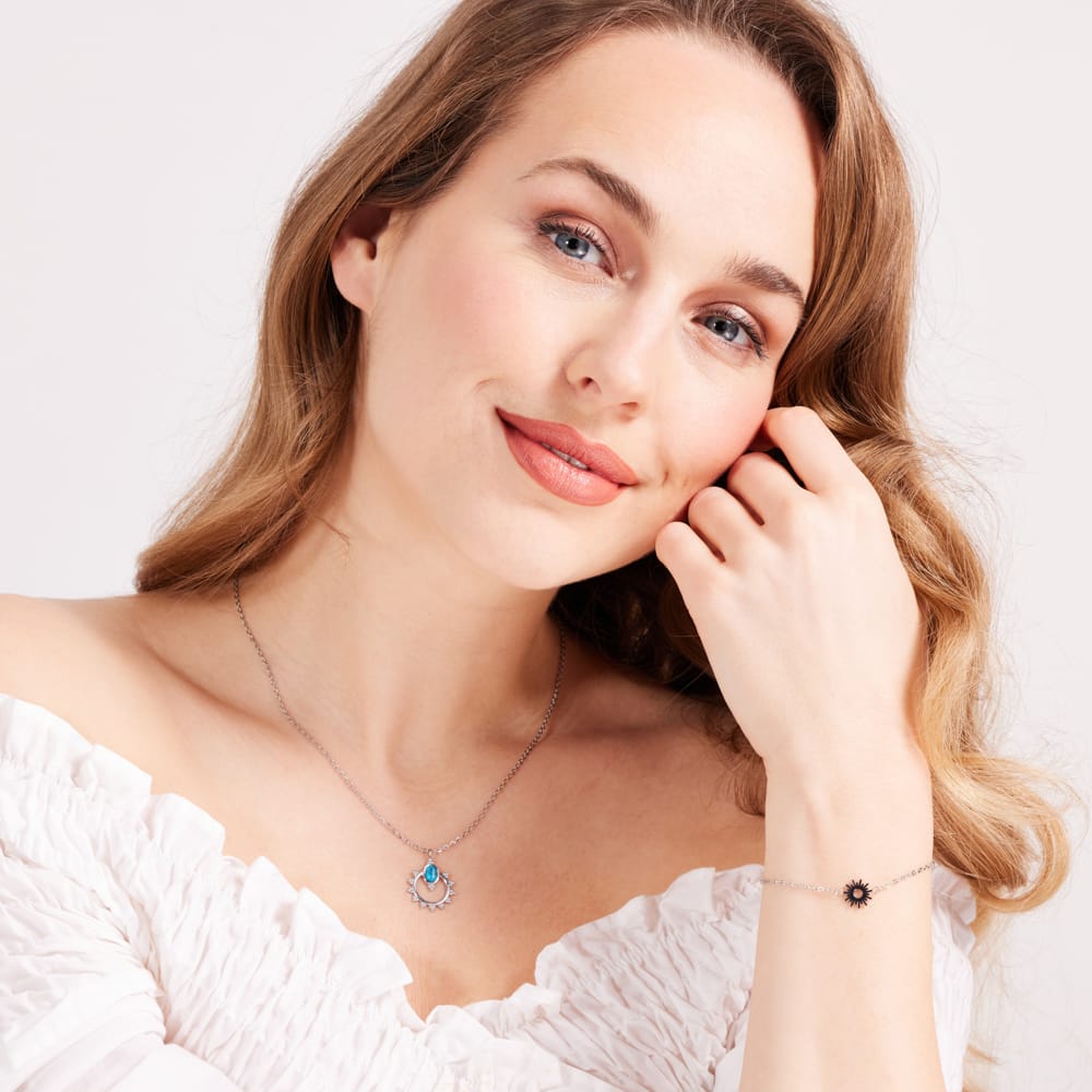 Stainless steel armband met zon