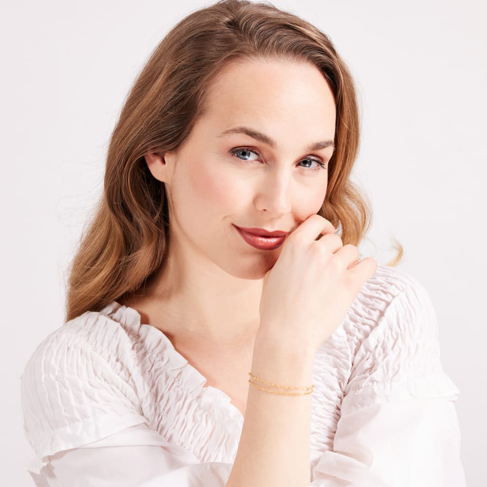 Stainless steel goldplated fantasiearmband munt voor dames