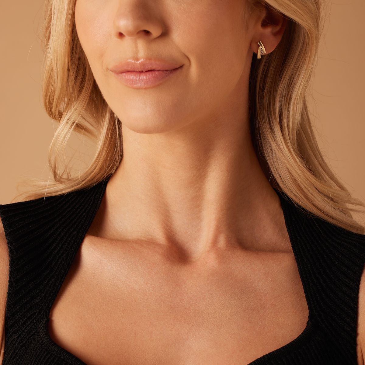 Zilveren goldplated oorknoppen met zirkonia voor dames