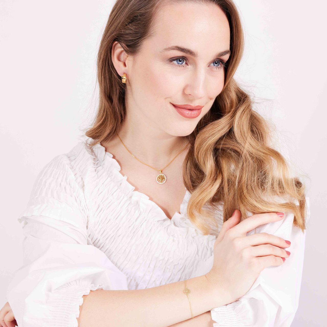 Zilveren goldplated oorringen voor dames