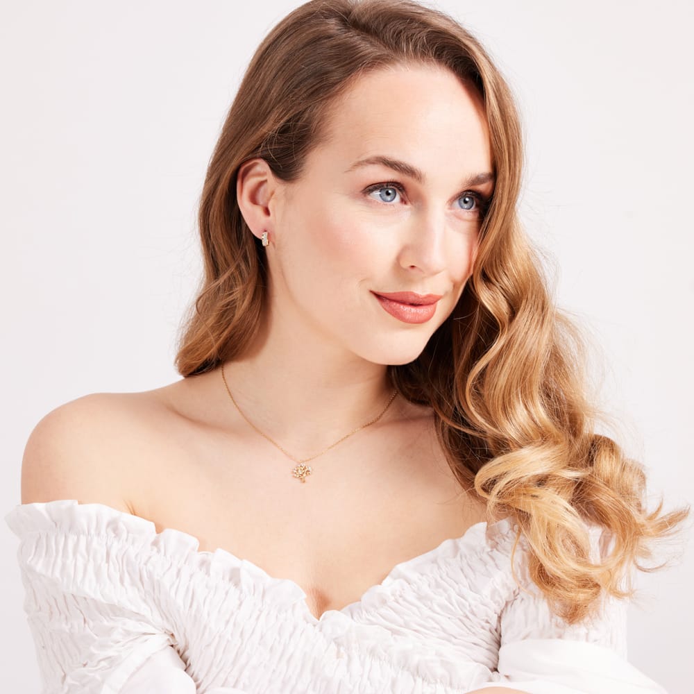 Zilveren goldplated oorringen met zirkonia voor dames
