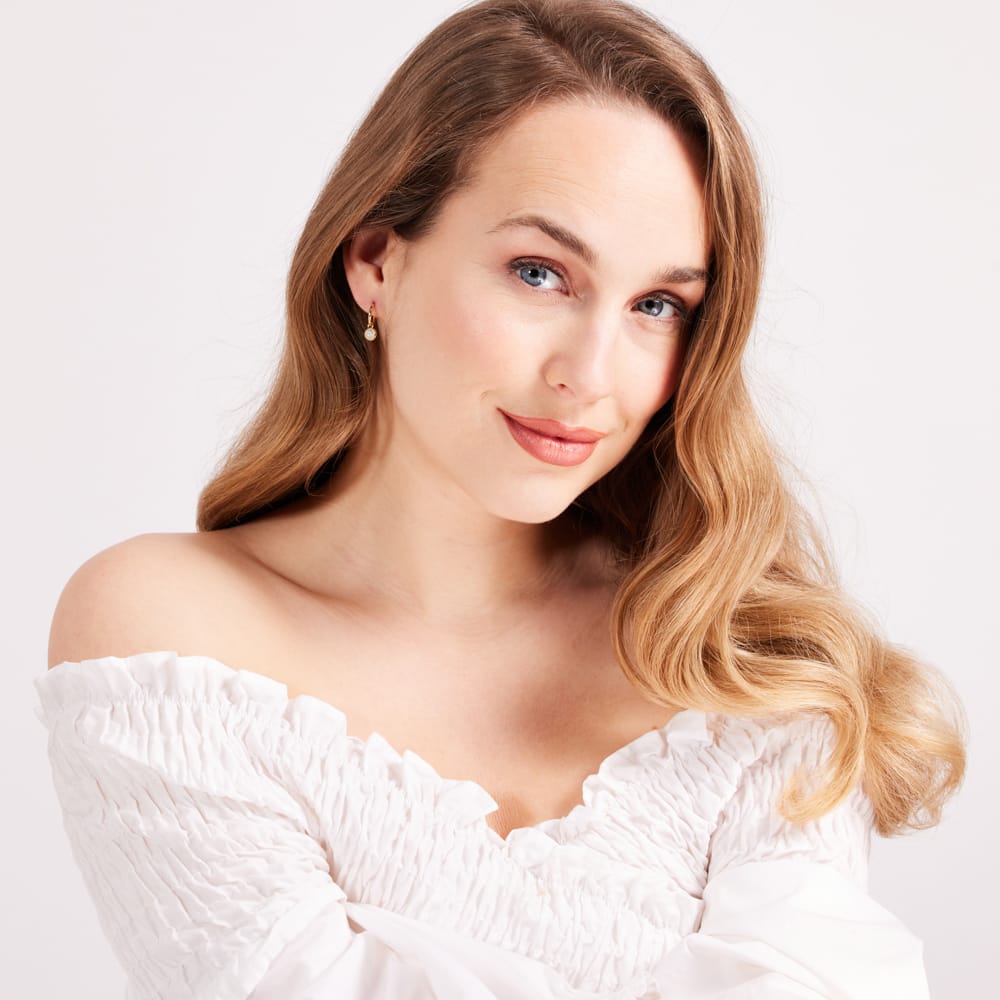 Ohrringe aus 925 Silber, vergoldet, rund, mit Zirkonia