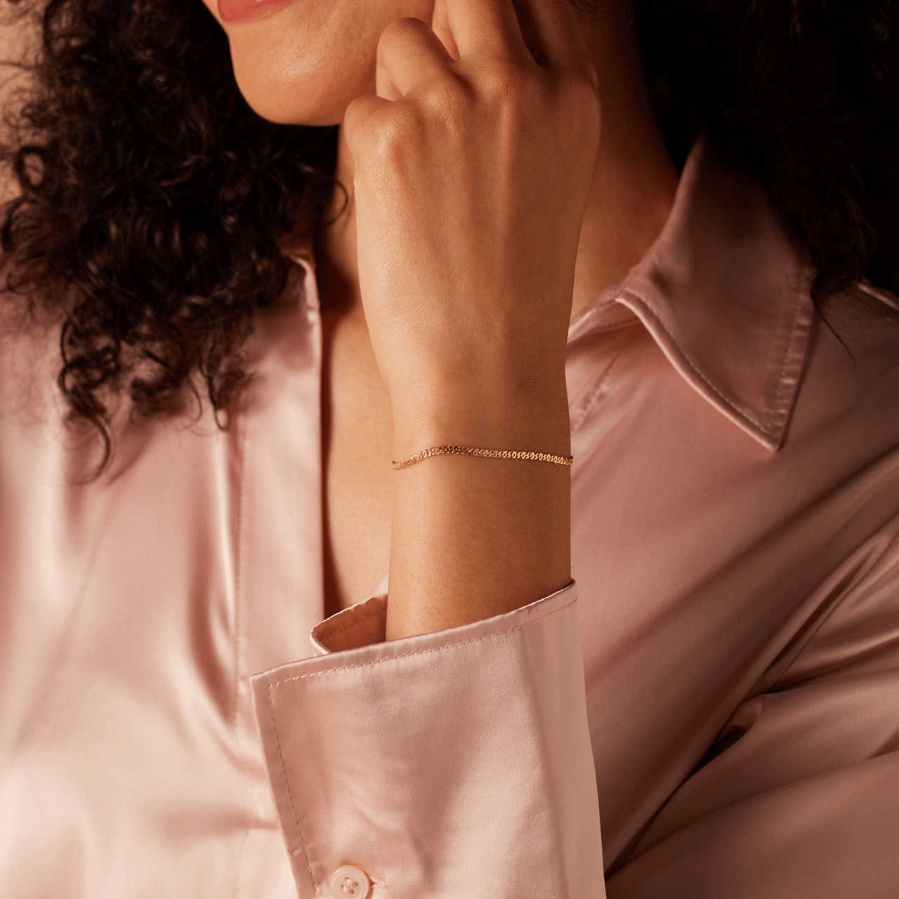 Gerecycleerd zilveren goldplated armband schakel fantasie