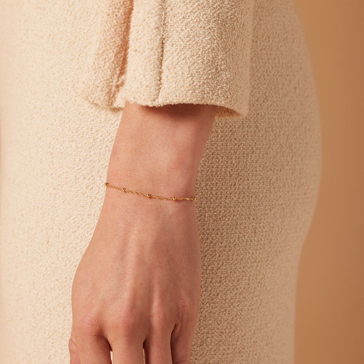 Gerecycleerd zilveren golplated armband bolletjes