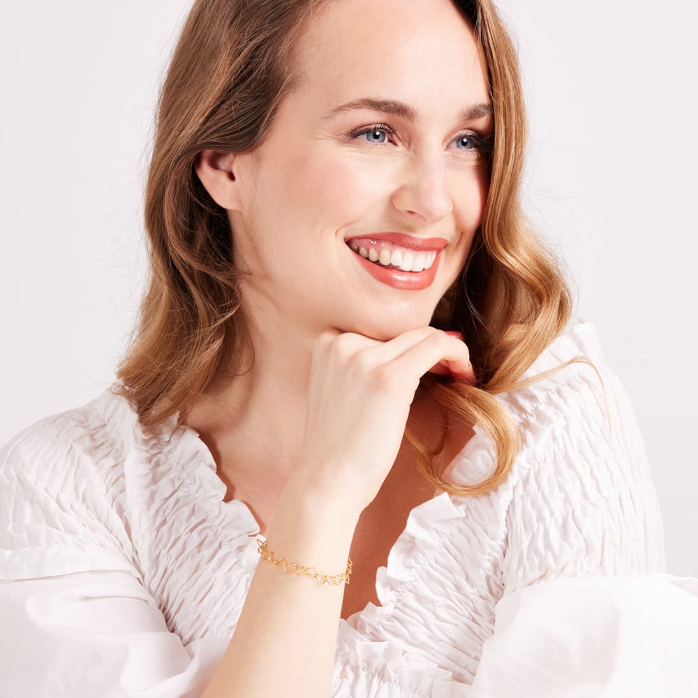 Gerecycleerd zilveren goldplated armband hartschakel