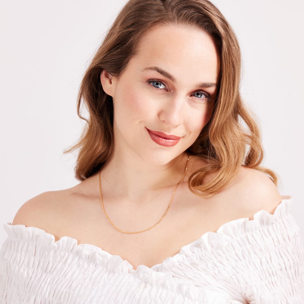 Zilveren goldplated schakelketting voor dames