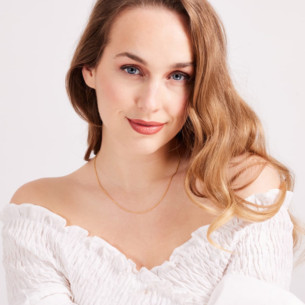 Zilveren goldplated schakelketting voor dames