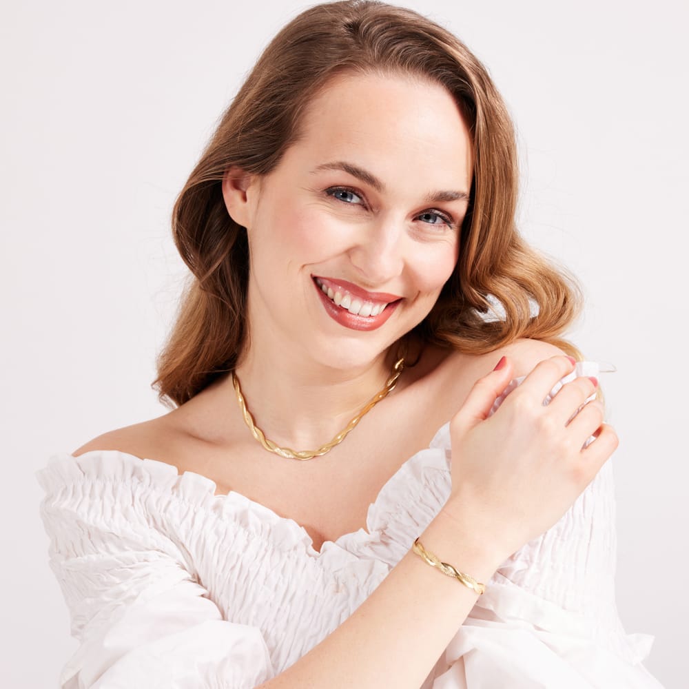 Gerecycleerd zilveren goldplated ketting gedraaid