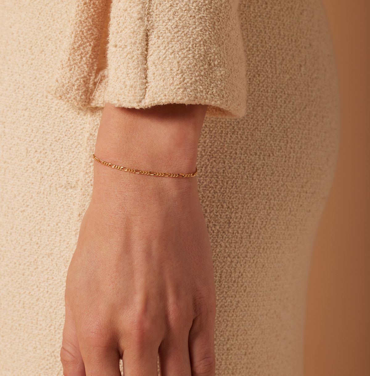 Zilveren goldplated schakelarmband voor dames