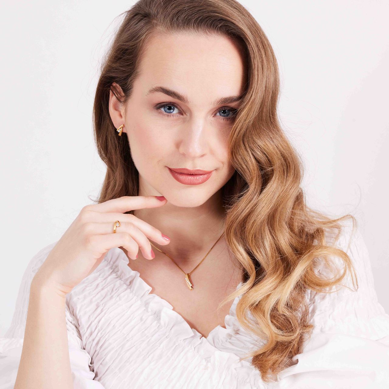 Zilveren goldplated ketting mat/glans zirkonia