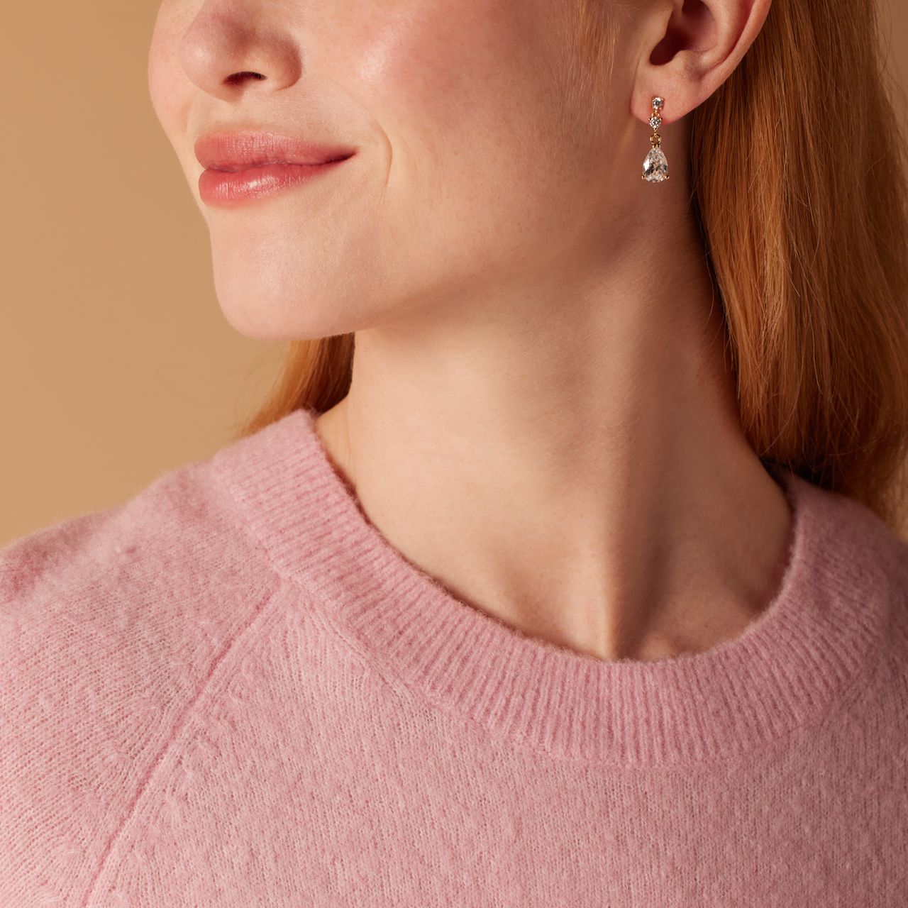 Zilveren goldplated oorknoppen met zirkonia voor dames