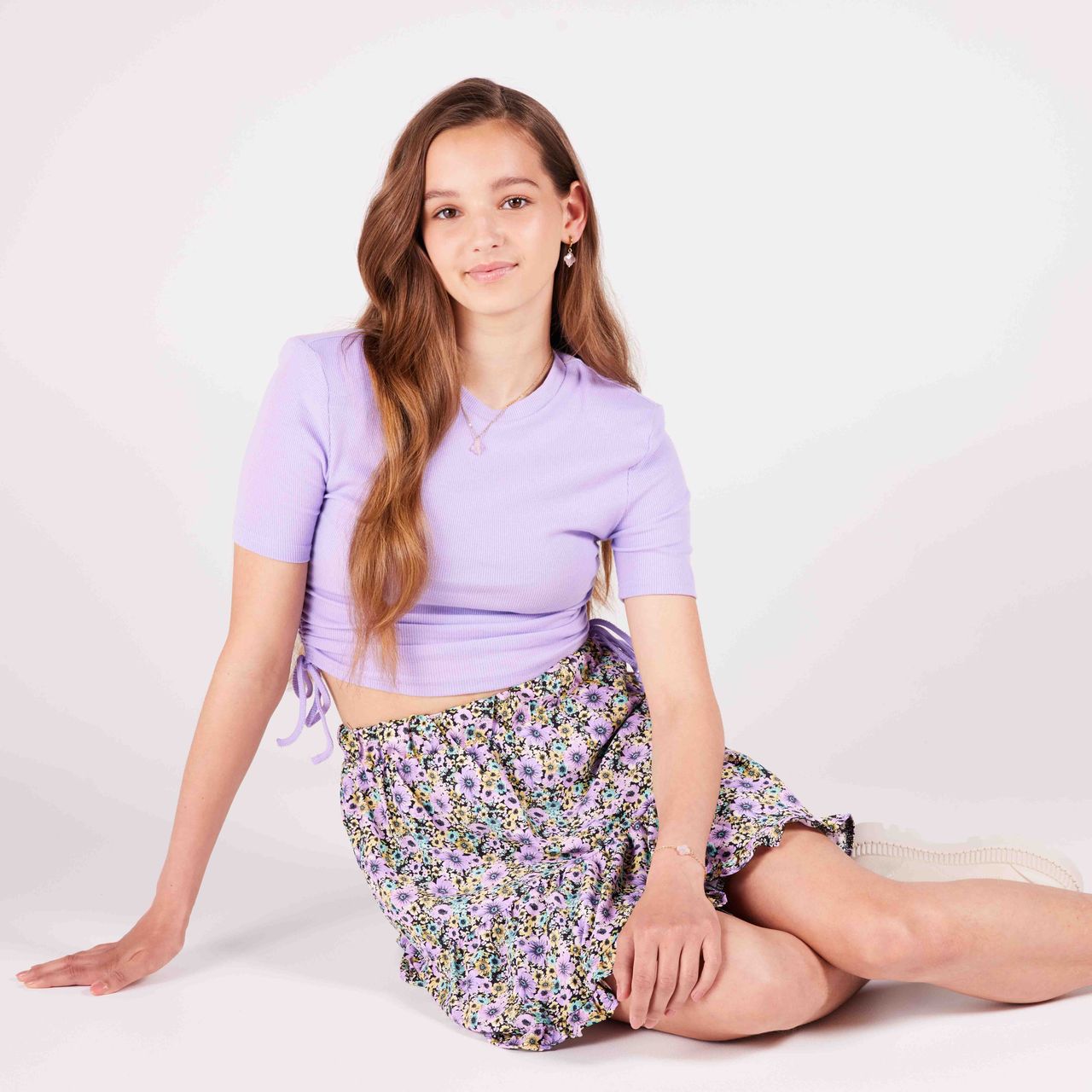 Stainless steel goldplated oorringen met hanger bloem voor dames